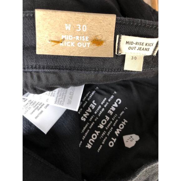 Madewell Kick Out Jeans Mid Rise Flare Leg Ankle Length Black  NWT 30 - Picture 8 of 11